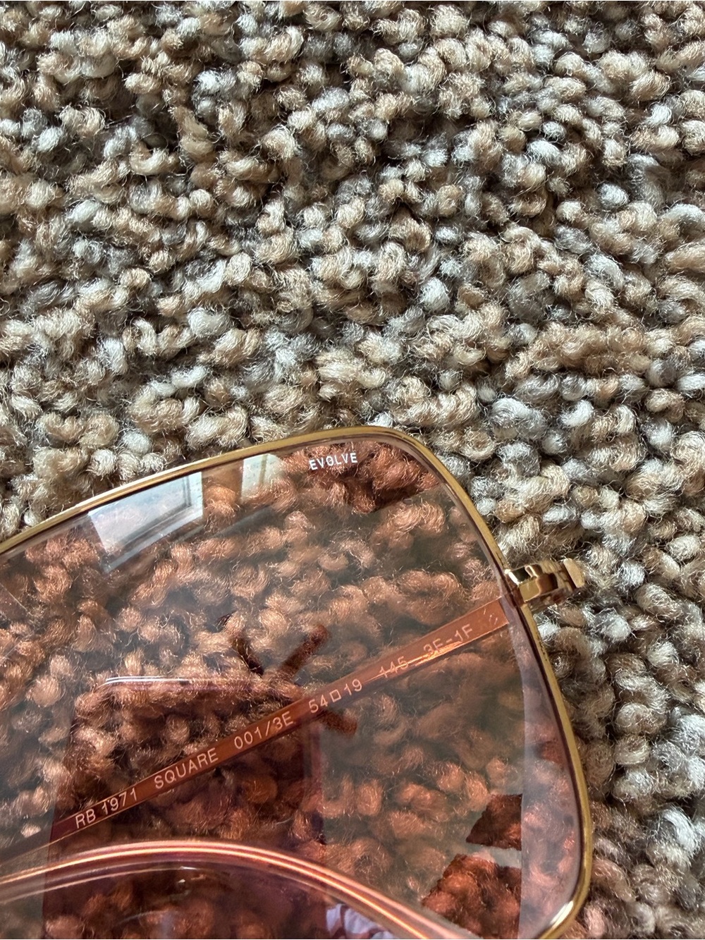 RAY-BAN 1971 Square Pink Lens Gold Frame - Picture 8 of 9